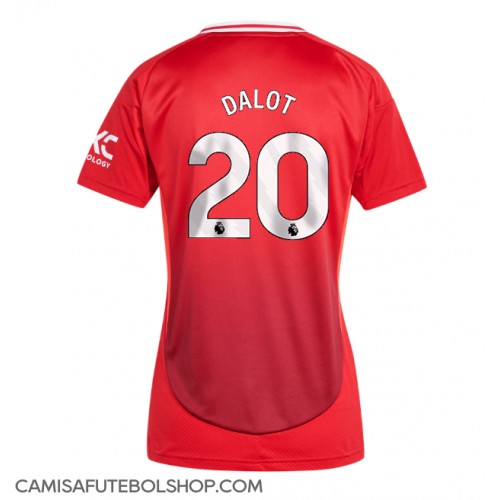 Camisa de time de futebol Manchester United Diogo Dalot #20 Replicas 1º Equipamento Feminina 2024-25 Manga Curta